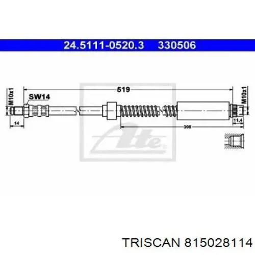 SL3880 ABS Гибкая тормозная трубка передняя