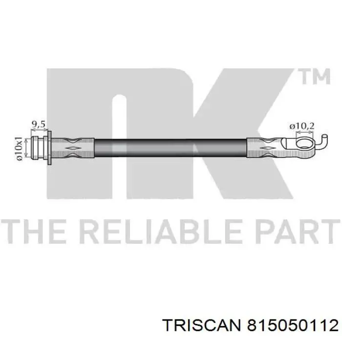 Шланг тормозной передний Triscan 815050112