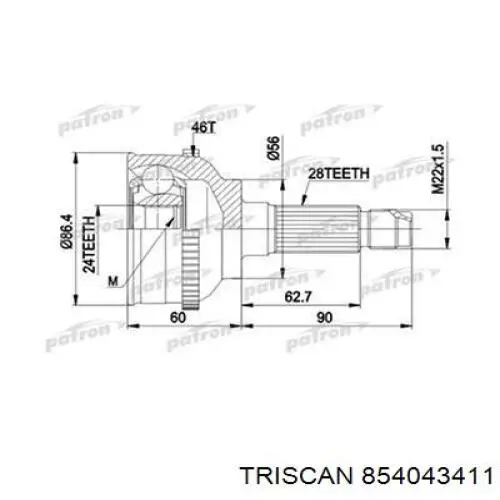 Купить V52920003 Vemo Кольцо АБС (ABS)