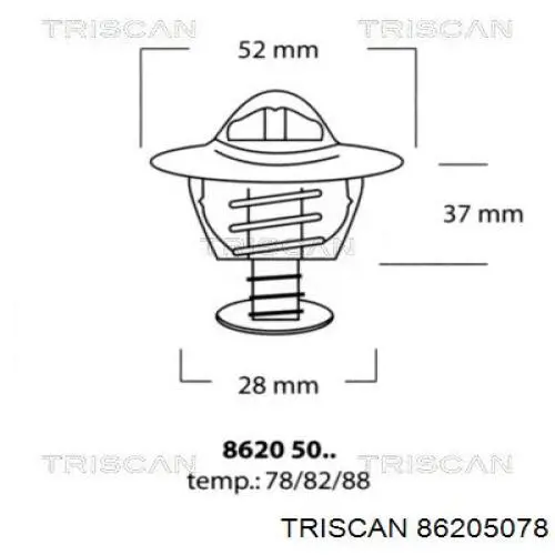 Termostato, refrigerante 86205078 Triscan