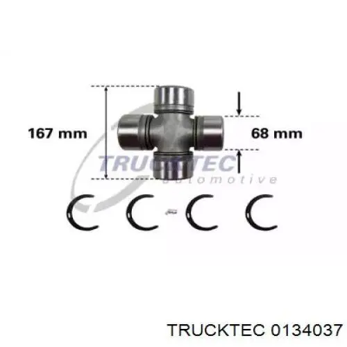 Крестовина карданного вала заднего 0134037 Trucktec