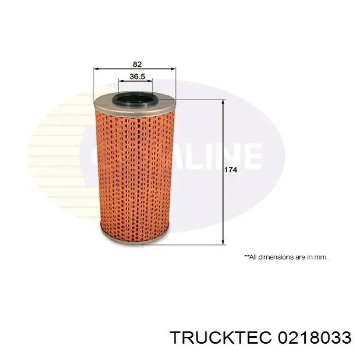02.18.033 Trucktec масляный фильтр