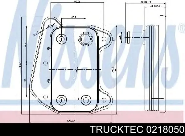 Масляный радиатор АКПП Trucktec 0218050 цена, от 41.35 USD