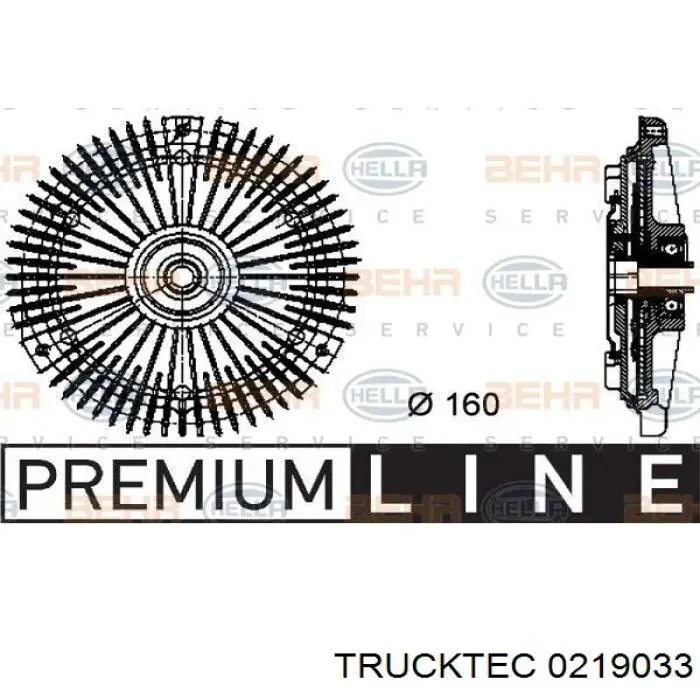 Вискомуфта вентилятора 0219033 Trucktec