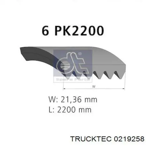 Клиновый ремень Trucktec 0219258 цена, от 18.67 USD