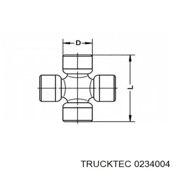 Крестовина карданного вала заднего 0234004 Trucktec