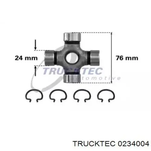 Крестовина заднего карданного вала  Trucktec 0234004 цена, от 9.40 USD