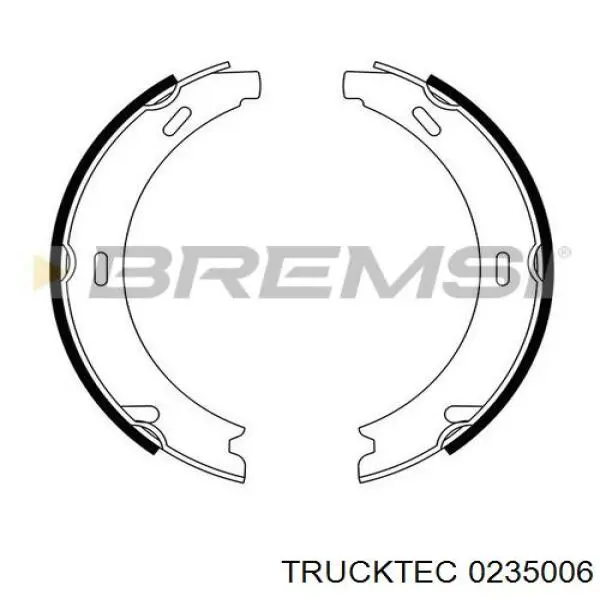 Купить 0235006 Trucktec Колодки ручника/стояночного тормоза