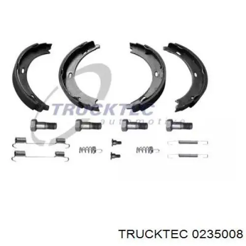 0235008 Trucktec колодки ручника (стояночного тормоза)
