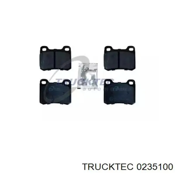 0235100 Trucktec колодки тормозные задние дисковые