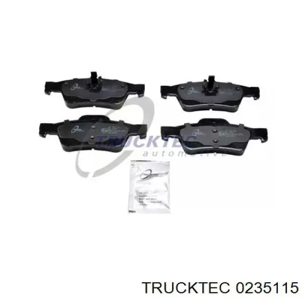 0235115 Trucktec колодки тормозные задние дисковые