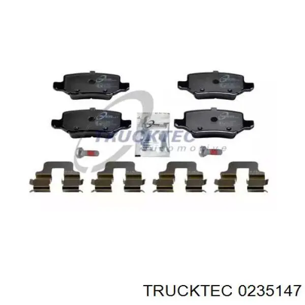 0235147 Trucktec колодки тормозные задние дисковые