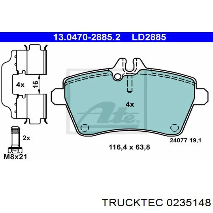 Тормозные колодки Trucktec 0235148