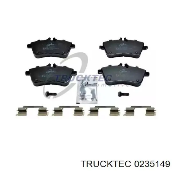 0235149 Trucktec колодки тормозные передние дисковые
