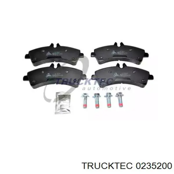 0235200 Trucktec колодки тормозные задние дисковые