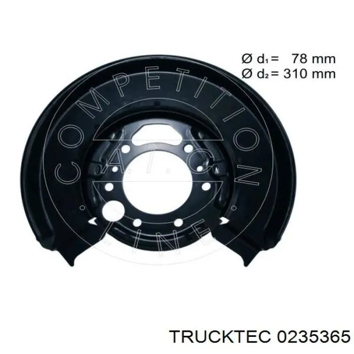 Щиток тормозного диска заднего правый Trucktec 0235365 цена, от 18.00 USD