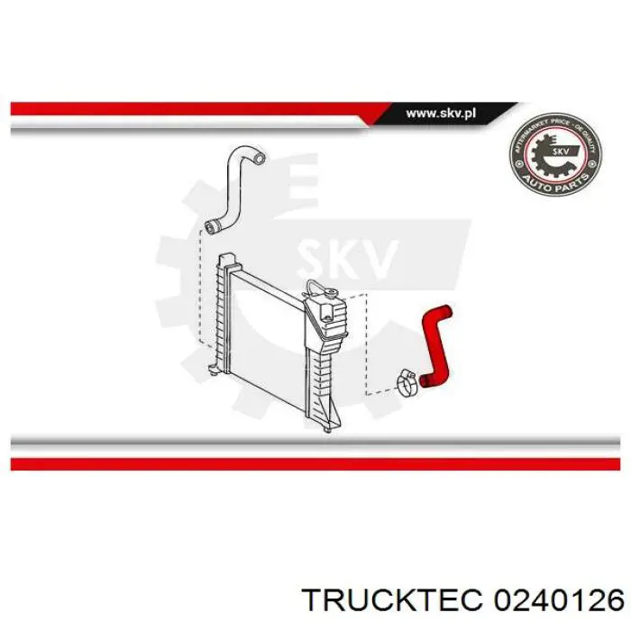 Купить 0240126 Trucktec Патрубок радиатора