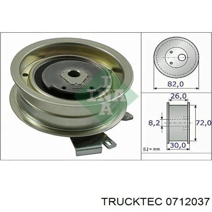 Tensor, correa dentada 0712037 Trucktec