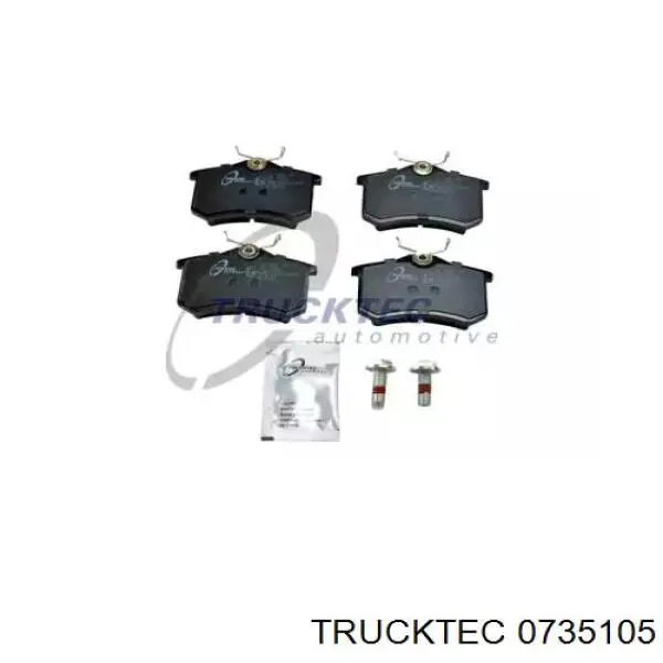 Задние тормозные колодки 0735105 Trucktec