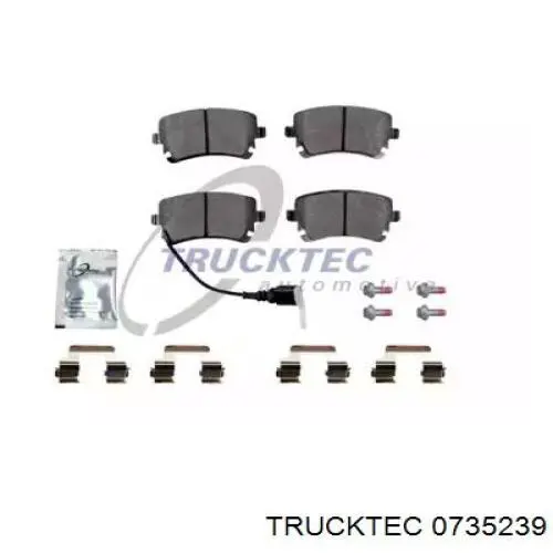 Задние тормозные колодки 0735239 Trucktec