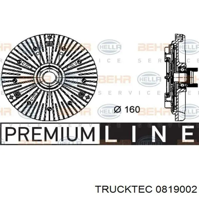 0819002 Trucktec Гидромуфта привода вентилятора