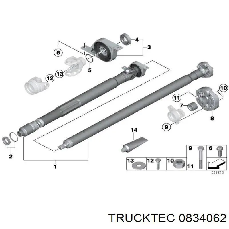 08.34.062 Trucktec муфта кардана эластичная передняя/задняя