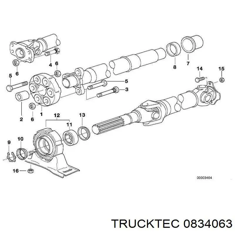 08.34.063 Trucktec муфта кардана эластичная передняя