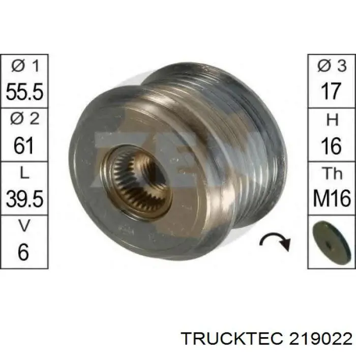 219022 Trucktec амортизатор натяжителя приводного ремня