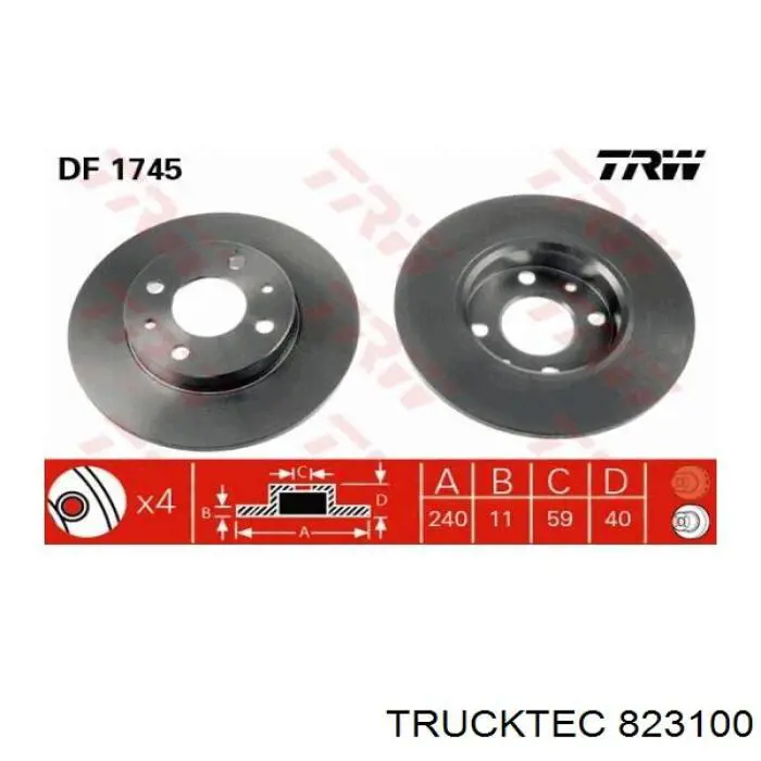 823100 Trucktec диск сцепления
