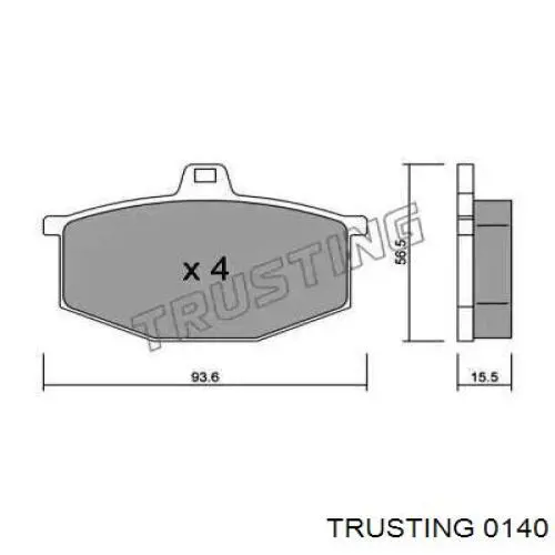 Передние тормозные колодки 0140 Trusting