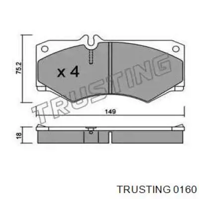 Compre 0160 Trusting Sapatas do freio dianteiras de disco