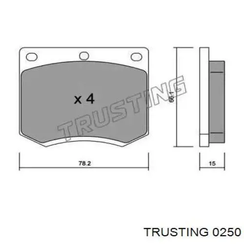 Передние тормозные колодки 0250 Trusting