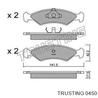 Передние тормозные колодки 0450 Trusting