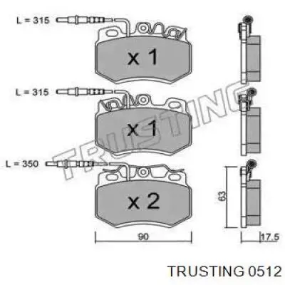 Передние тормозные колодки 0512 Trusting