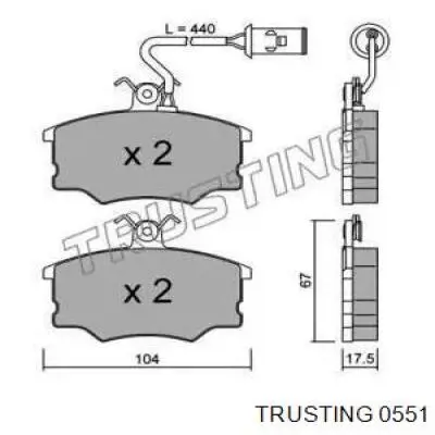 055.1 Trusting колодки тормозные передние дисковые