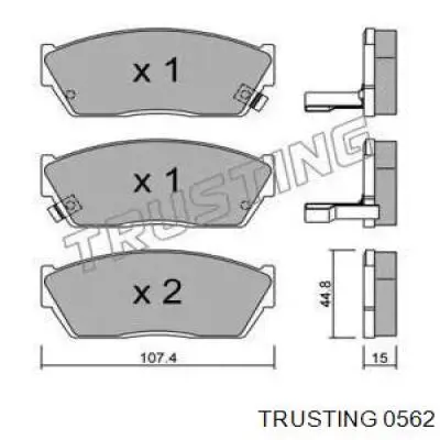 Передние тормозные колодки 0562 Trusting