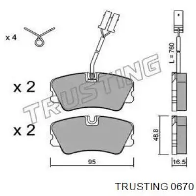 Передние тормозные колодки 0670 Trusting