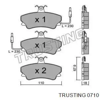 Передние тормозные колодки 0710 Trusting