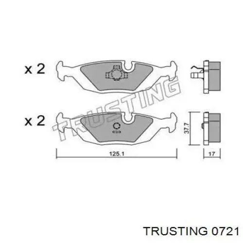 Задние тормозные колодки 0721 Trusting