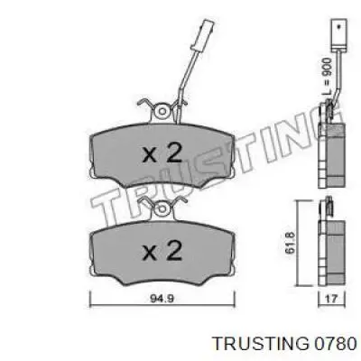 Передние тормозные колодки 0780 Trusting