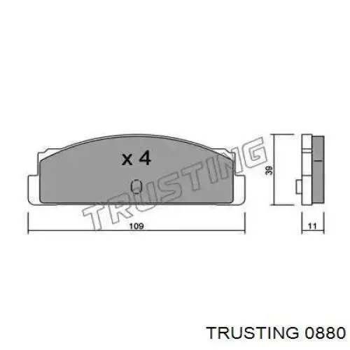 Задние тормозные колодки 0880 Trusting