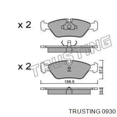 Передние тормозные колодки 0930 Trusting