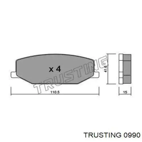 Передние тормозные колодки 0990 Trusting