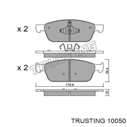 Передние тормозные колодки 10050 Trusting