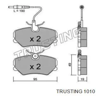 Задние тормозные колодки 1010 Trusting