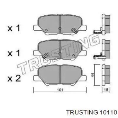 Задние тормозные колодки 10110 Trusting