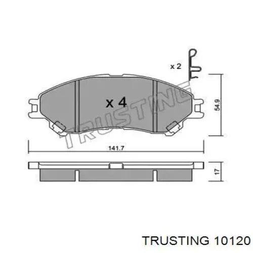 Передние тормозные колодки 10120 Trusting