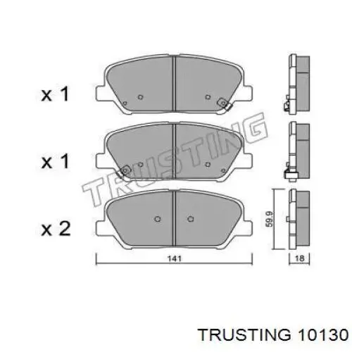 Передние тормозные колодки 10130 Trusting