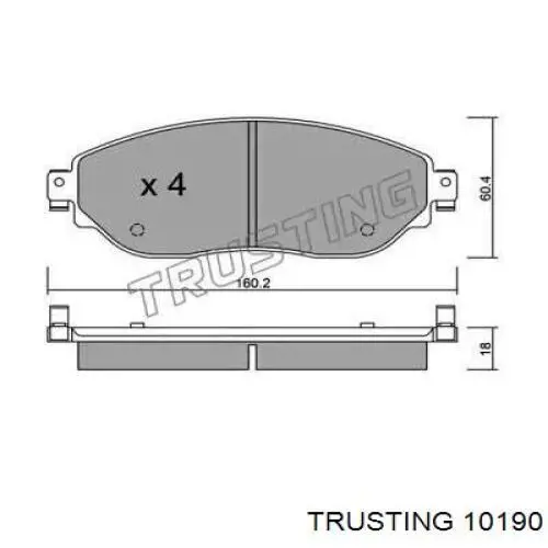 1019.0 Trusting sapatas do freio dianteiras de disco