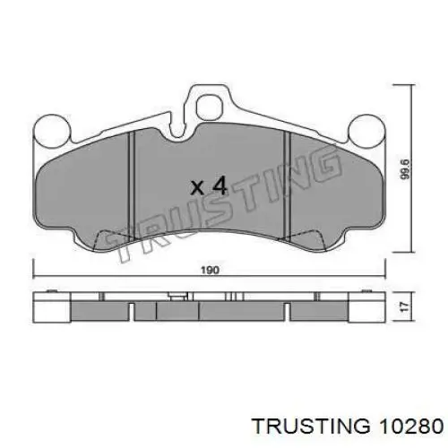 Передние тормозные колодки 10280 Trusting